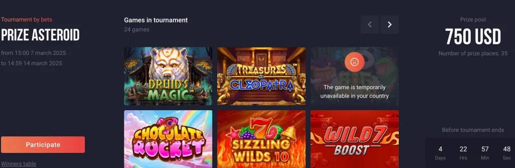 Tournaments at jozz casino