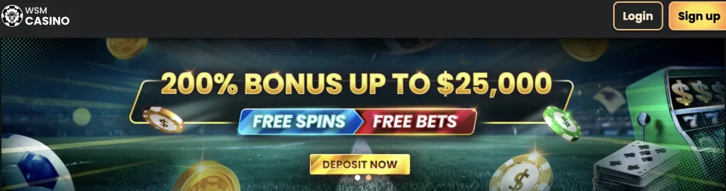 Welcome Bonus at WSM Casino
