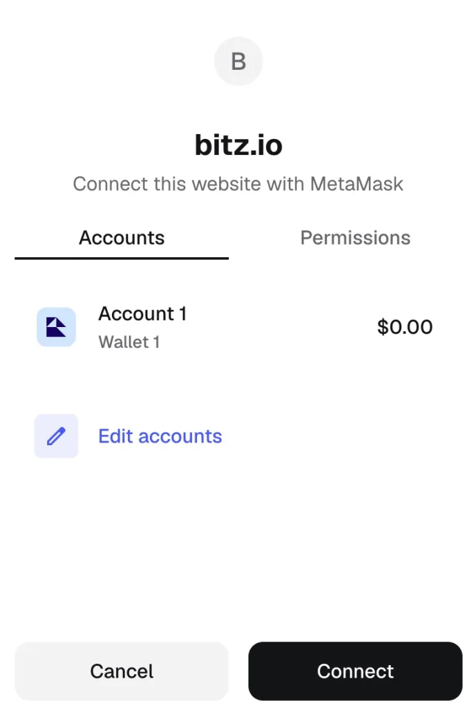 Metamask connection