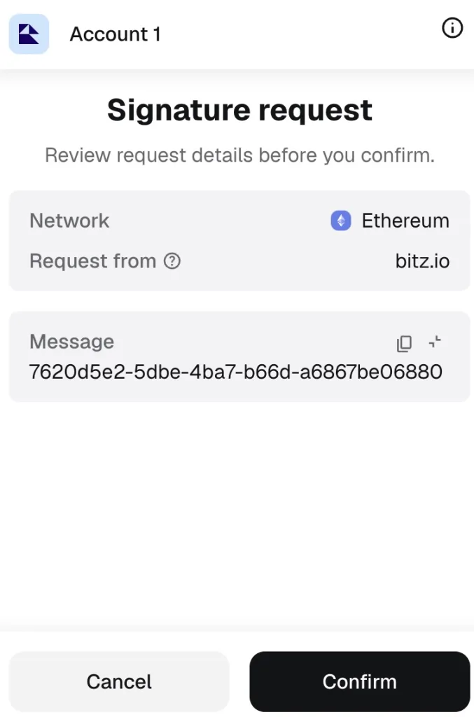 Metamask signature