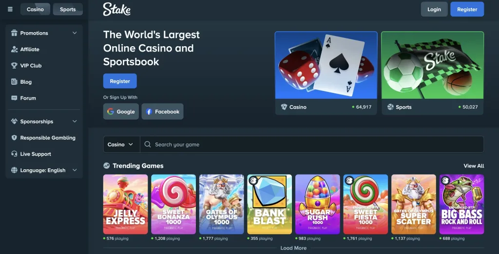 Stake main page